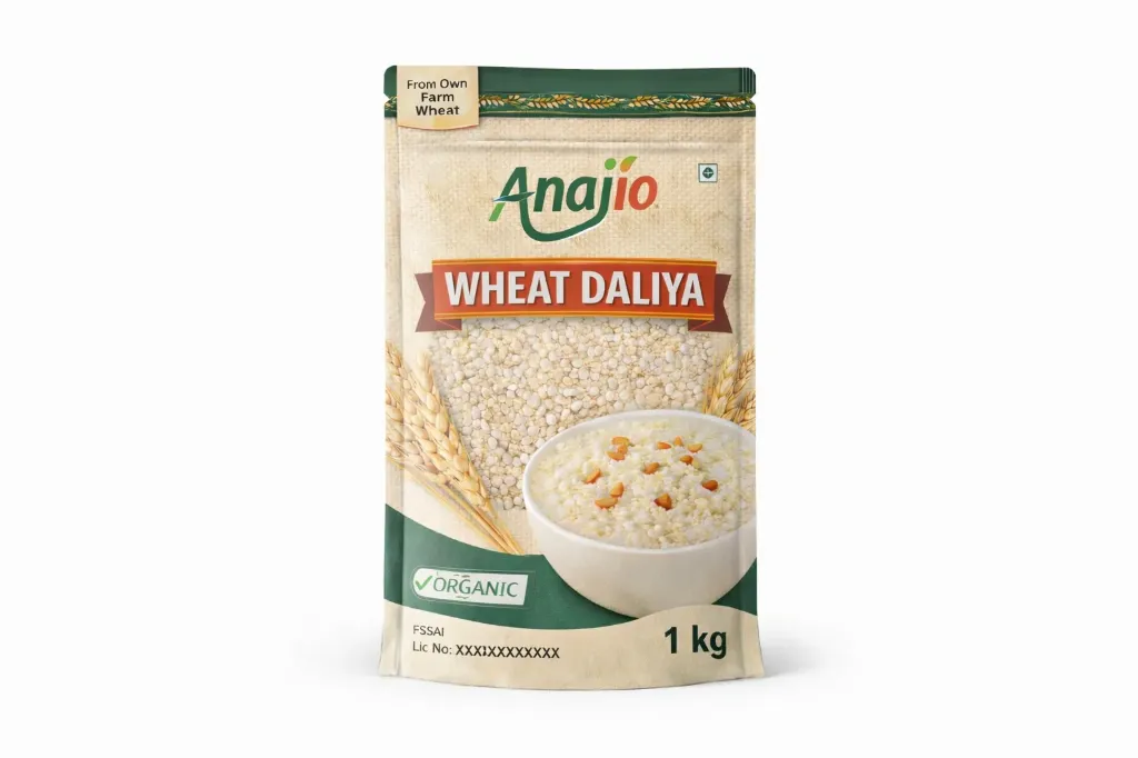 Anajio Wheat Dalia (Regular Cut) Net Weight: 1 KG / 500 g